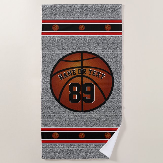 Toalha de Praia de Basquete Personalizada para Ele (Frente)