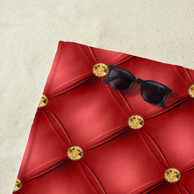 Toalha de Praia de Couro Tufada com Diamante Verme (In Situ)