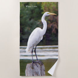 Toalha de praia de Crane Branca