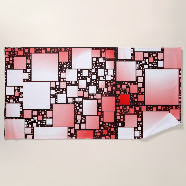 Toalha de praia de dança ao quadrado vermelho e br (Frente)