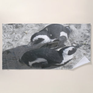 Toalha de praia de dois pinguins do banho de Sun