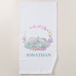 Toalha de praia de elefante AZUL BUTTERFLY