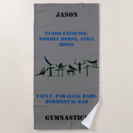 Toalha de Praia de Ginástica Masculina c/ Nome