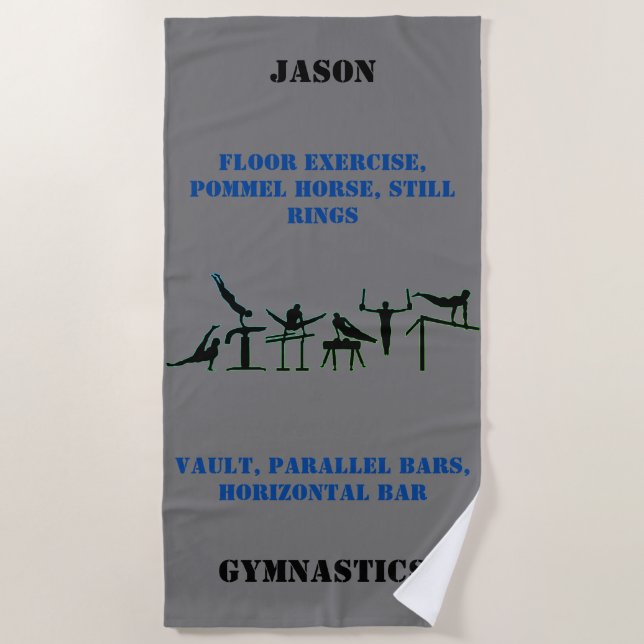 Toalha de Praia de Ginástica Masculina c/ Nome (Frente)