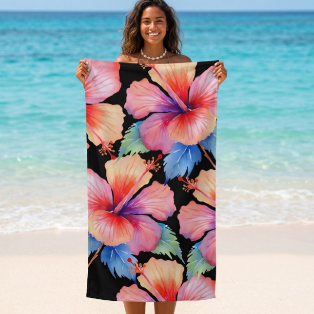 Toalha de praia de hibisco tropical (Criador carregado)