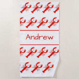 Toalha de praia de lagosta personalizada