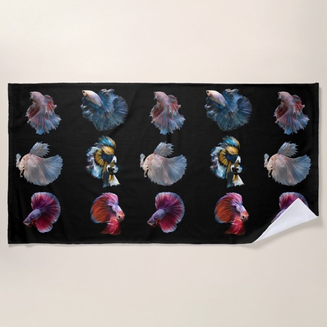 Toalha de praia de Peixe Colorida (Frente)