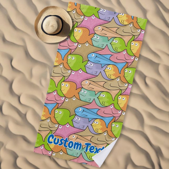 Toalha de praia de peixes de desenho animado (Criador carregado)