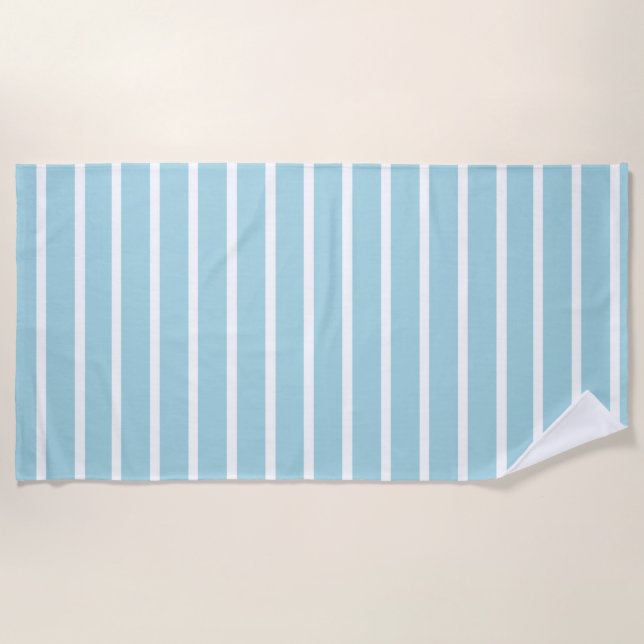 Toalha de Praia de Stripes Azul e Branca (Frente)