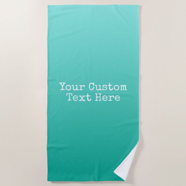 Toalha de praia de texto personalizado Emerald Gra (Frente)