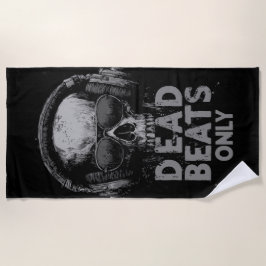 Toalha De Praia Dead Beats Only – Skull with Headphones