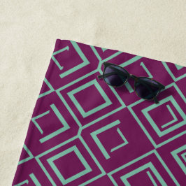 Toalha De Praia Deco de Arte Roxo