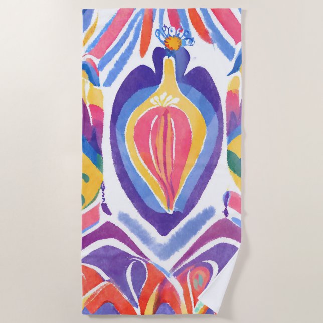 Toalha De Praia decor romeno tradicional (Frente)