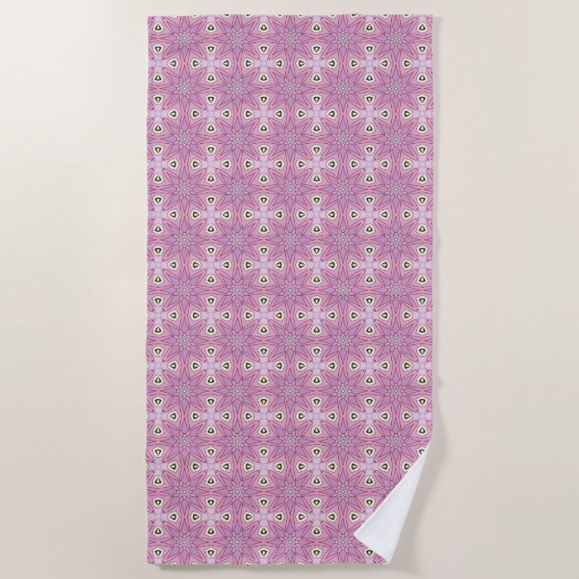 Toalha De Praia Decorative purple patterned  (Frente)