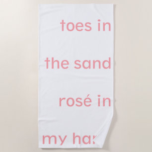 Toalha De Praia dedos do pé no rosé da areia em minha mão