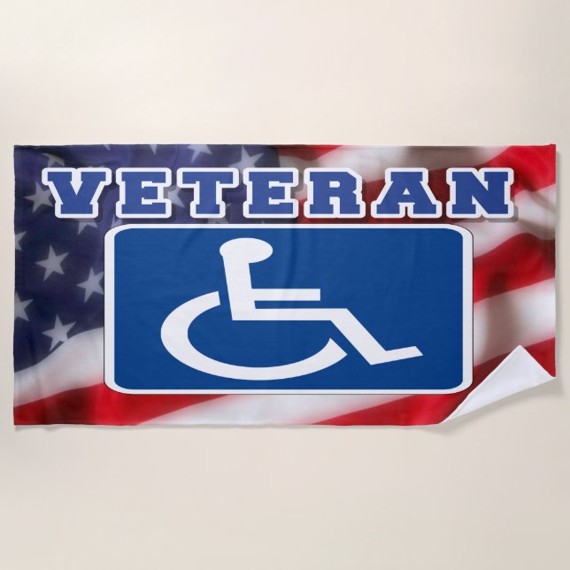 Toalha De Praia deficiente Veteran EUA (Frente)