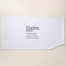 Definição de nome personalizado Beach Towel