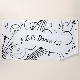 Toalha De Praia Deixe-nos notas da música de dança