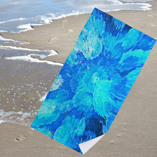 Toalha De Praia Delicate, floating creatures in the sea - abstract