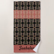 Delicate Floral Accented Beach Towel