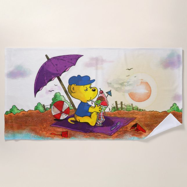 Toalha De Praia Delícia de Praia do Gelado de Ferald (Frente)