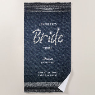 Toalha De Praia Denim Diamond Modern Brin Tribe Bachelorette