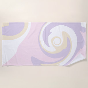 Toalha De Praia Derramar - Rosa Pastel, Amarelo e Roxo