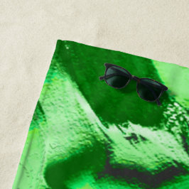 Toalha De Praia Desenho de dunas verdes metálicas grossas