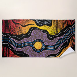 Toalha De Praia Design-1 Beach Towel aborígene