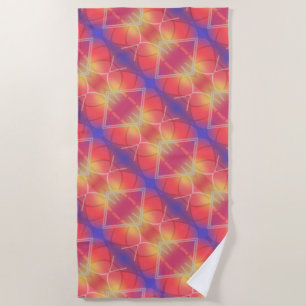 Toalha De Praia Design Abstrato Camadas Neon Suave