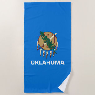 Toalha De Praia Design da bandeira do estado de Oklahoma em a