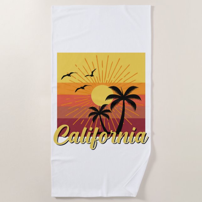 Toalha De Praia Design da Califórnia - Beach Towel (Frente)