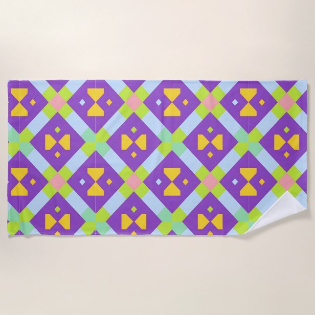 Toalha De Praia Design de abstrato geométrico colorido (Frente)