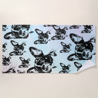 Toalha De Praia Design de Arte Chic de Boston Terrier Dog