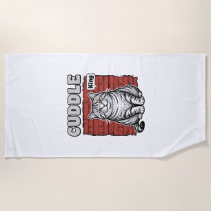 Toalha De Praia Design de Camisa de Gato Vintage Cuddle King_1