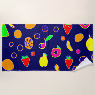 Toalha De Praia Design de Fiesta de Fruta elétrica