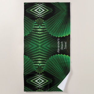 Toalha De Praia Design de Folha de Mata Personalizada