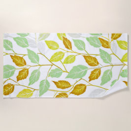 Toalha De Praia Design de Folha Elegante Inspirada na Natureza