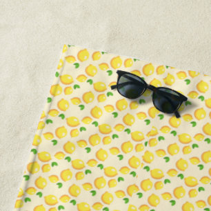 Toalha De Praia Design de Fruta de Citrus Amarelo