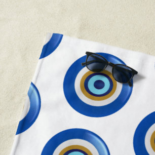 Toalha De Praia Design de Olho Grego Apenas Adicione Texto