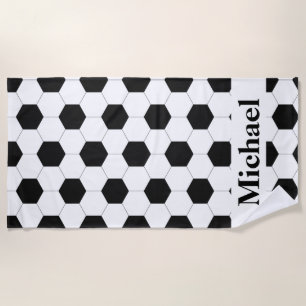 Toalha De Praia Design de padrão de futebol personalizado