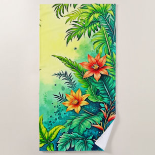 Toalha De Praia Design de Paraíso Tropical Jungle Lush