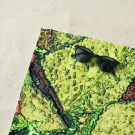 Toalha De Praia Design de pedra vulcânica, pintada, de cor amarelo