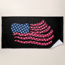 Toalha De Praia Design de Sinalizador Azul e Branco Vermelho