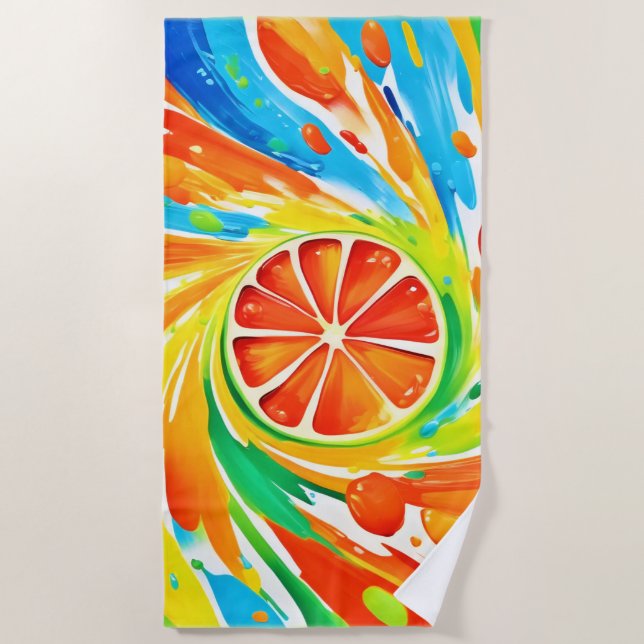 Toalha De Praia Design de Splash de Giro Citrus (Frente)