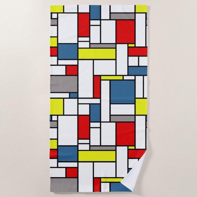 Toalha De Praia Design mondrian (Frente)