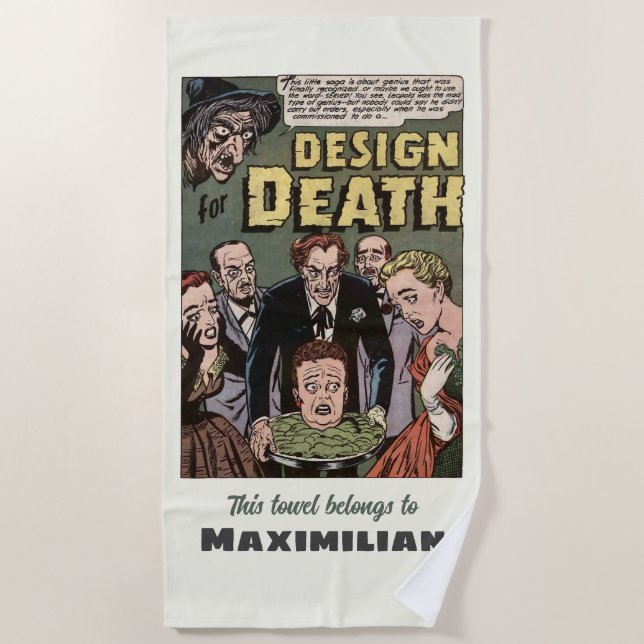 Toalha De Praia Design para Painel de Histórias em quadrinhos de H (Frente)