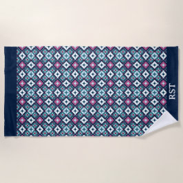 Toalha De Praia Design púrpura e azul