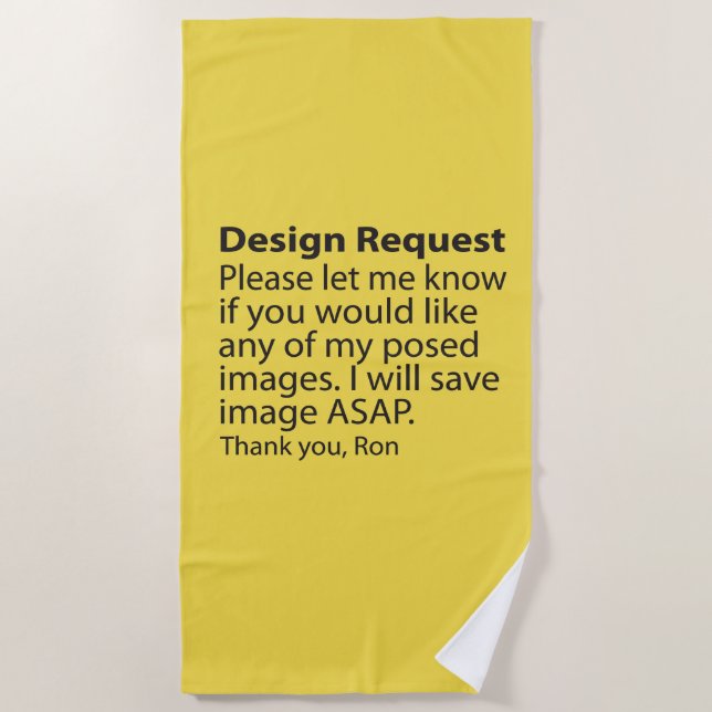 Toalha De Praia Design Request Beach Towel (Frente)