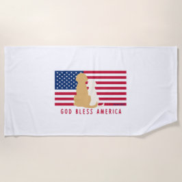 Toalha De Praia Deus abençoe America Dog Bath Towel